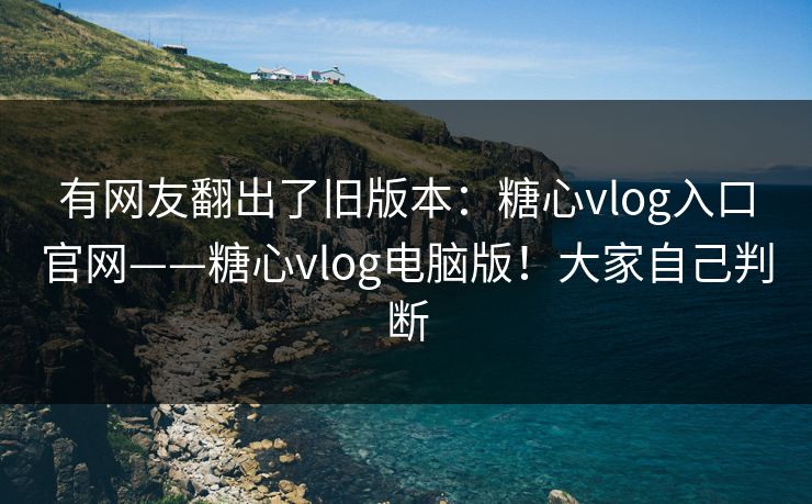 有网友翻出了旧版本：糖心vlog入口官网——糖心vlog电脑版！大家自己判断